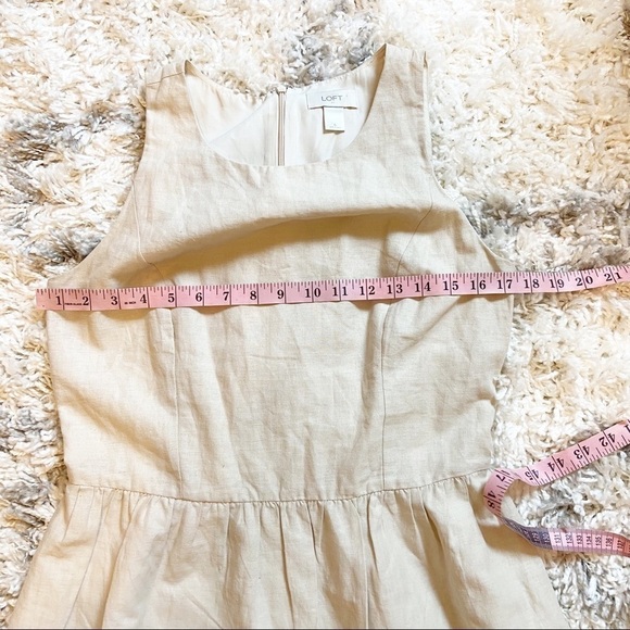 LOFT | Linen Blend Floral Fit and Flare Dress Size 6 - Picture 8 of 10